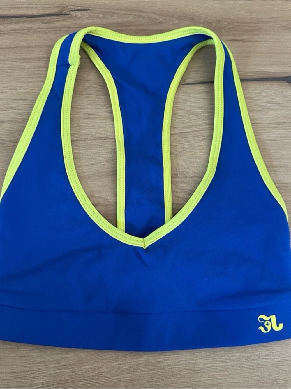 Blue Sports Bra with Lime Trim - Brand Unspecified